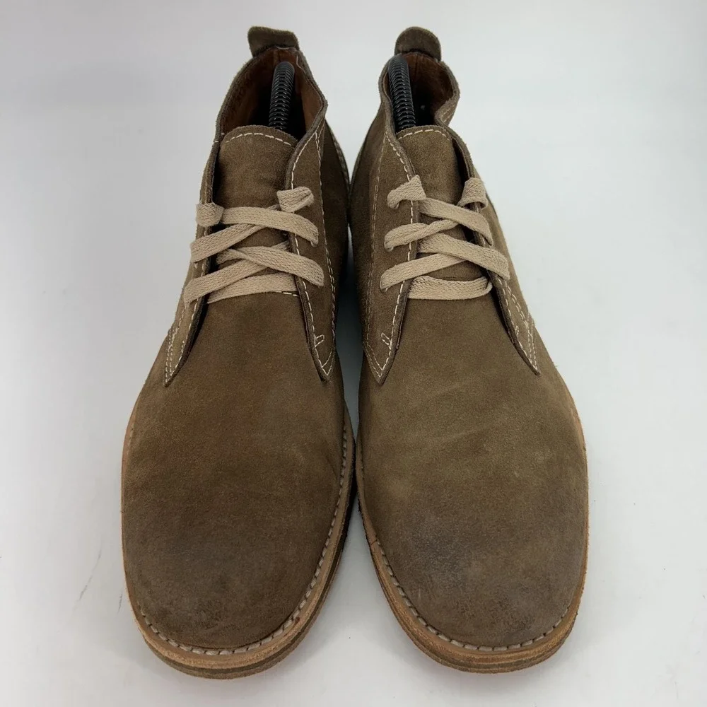 Bed Stu Boots Mens Size 8.5 Brown Suede Chukka Ankle Lace Up Contrast Stitching